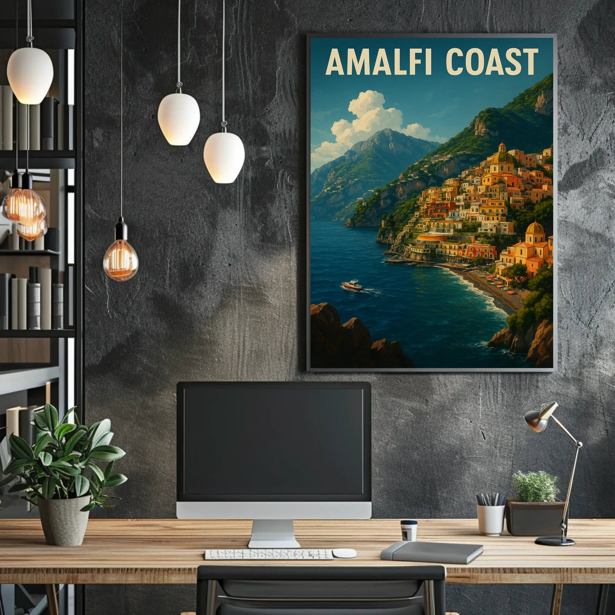 Amalfi Coast Poster Wall Art 18x24 Coastal Decor Print
