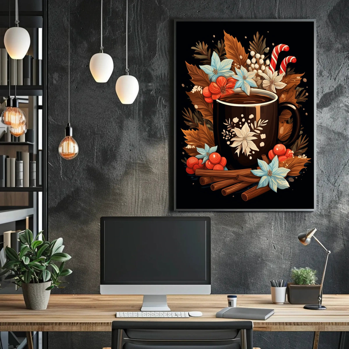 Cozy Holiday Beverage Art Poster - Abstract or Artistic Poster