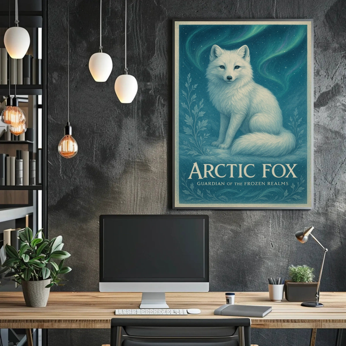 Arctic Fox Guardian of the Frozen Realms Poster
