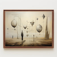 Surrealistic Dreamscape with Abstract Human Figures Artistic Poster