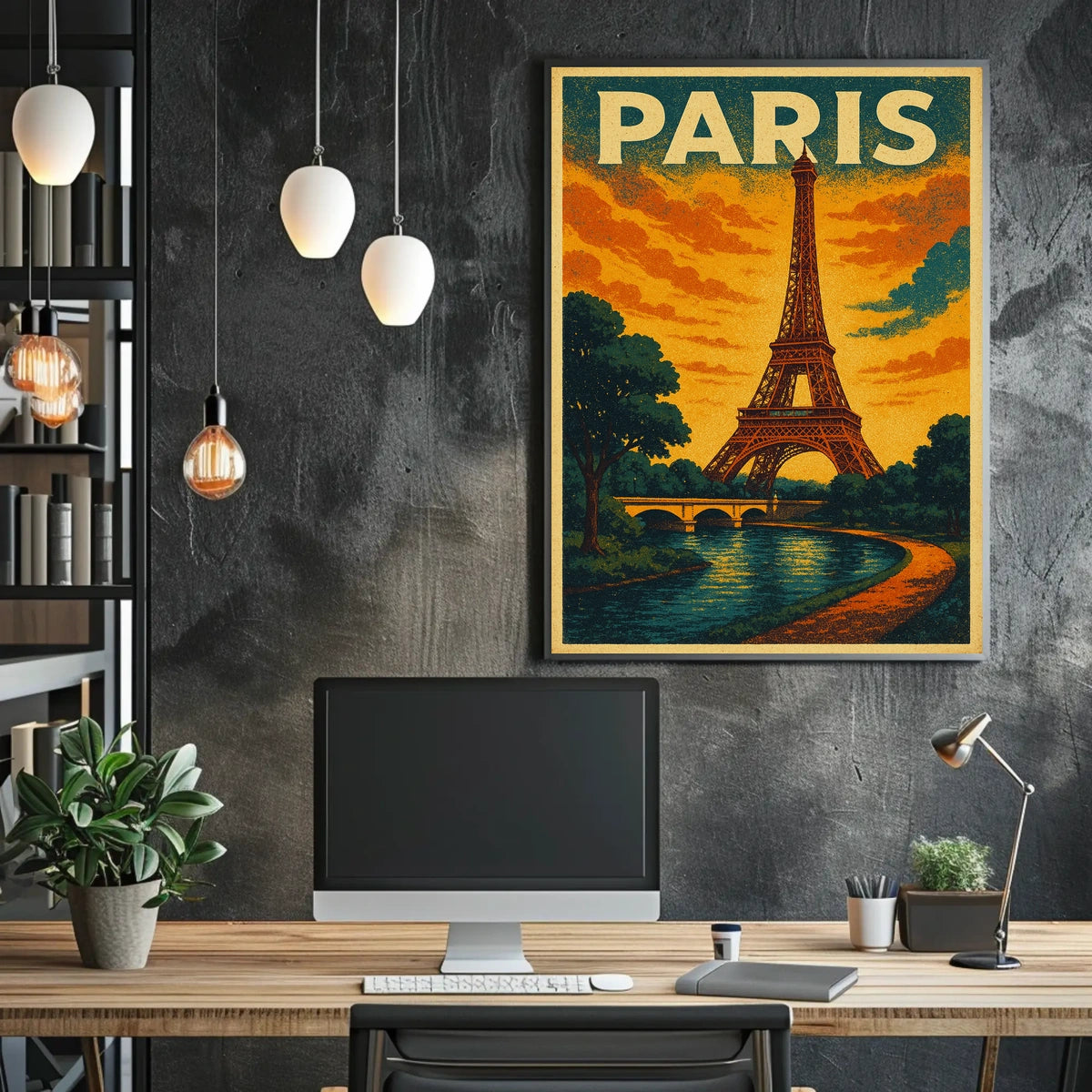Paris Eiffel Tower at Sunset Poster