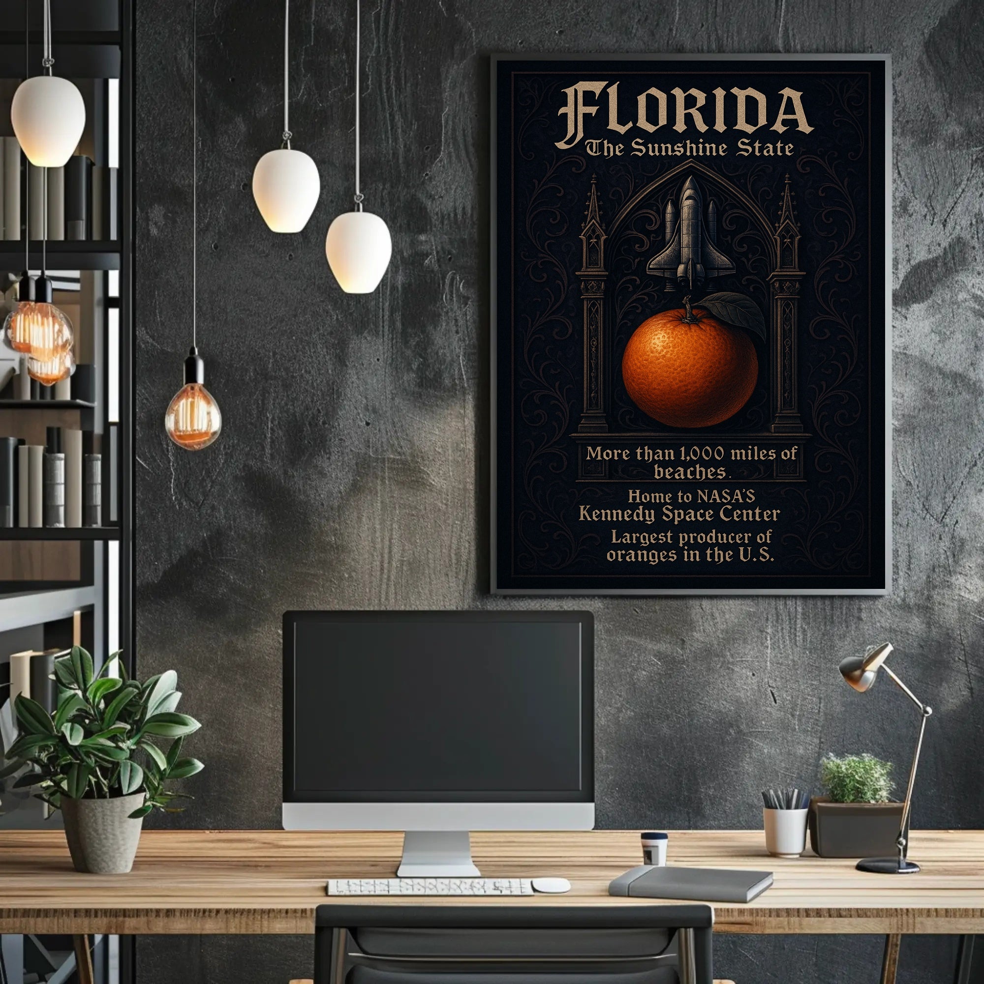 Florida Sunshine State Vintage Travel Art Poster