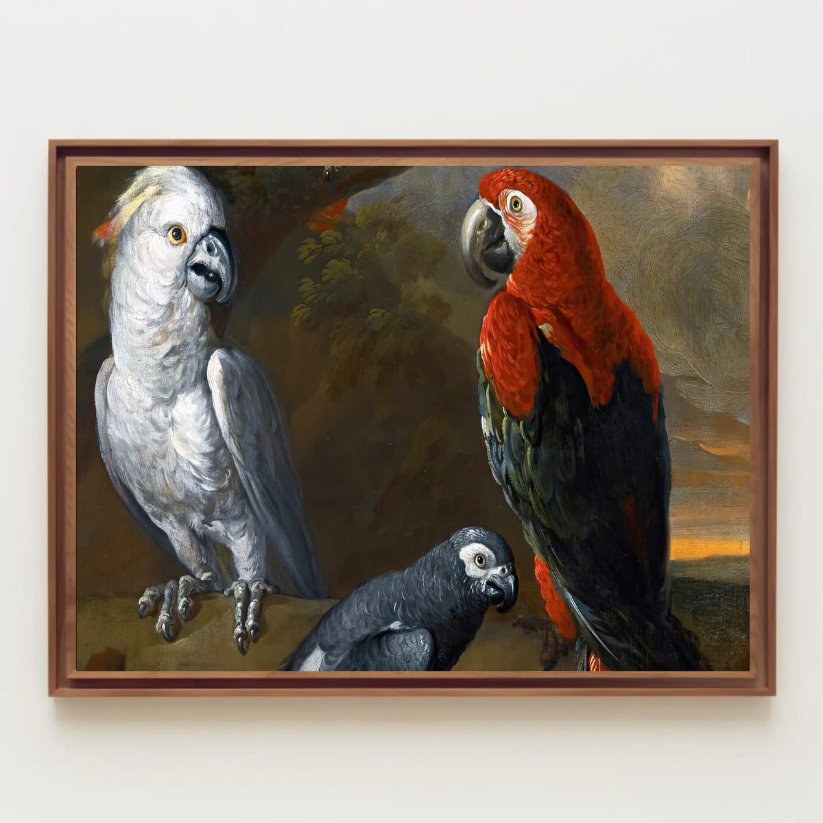 Exotic Parrots in Jungle Wildlife Animal Poster