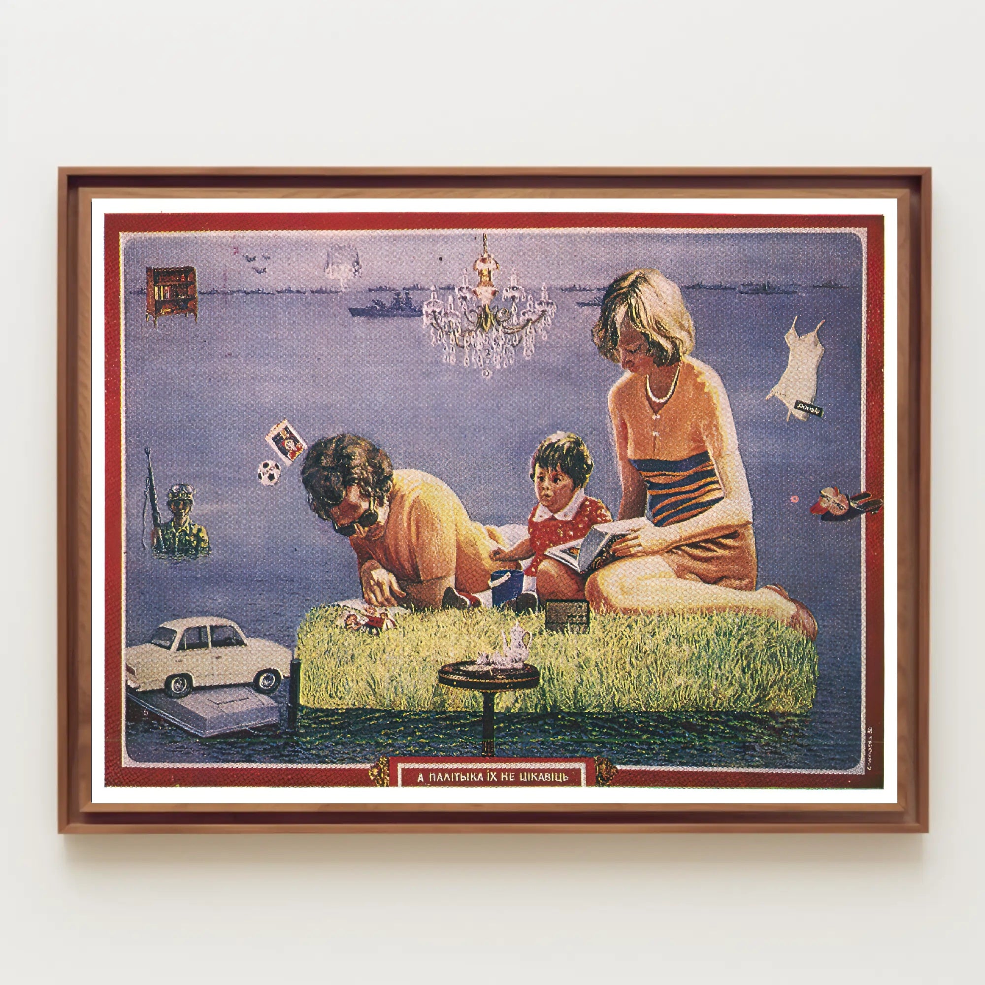 Surreal Family Scene Poster