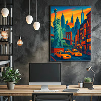 New York City Vibrant Adventure Poster Modern Wall Art