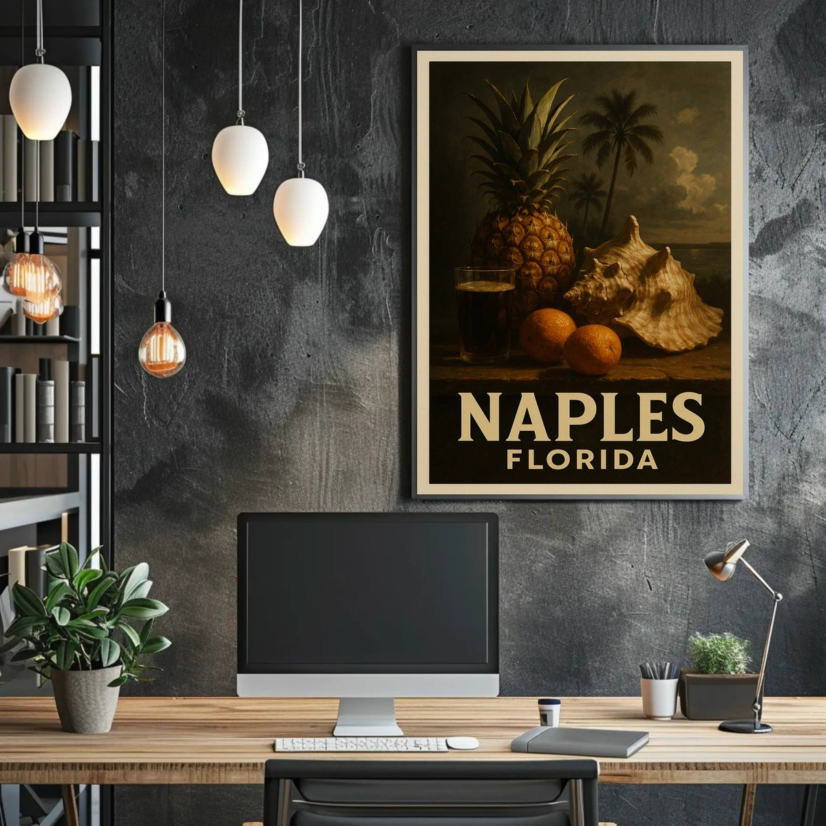Tropical Essence Of Naples Poster Coastal Wall Art Decor