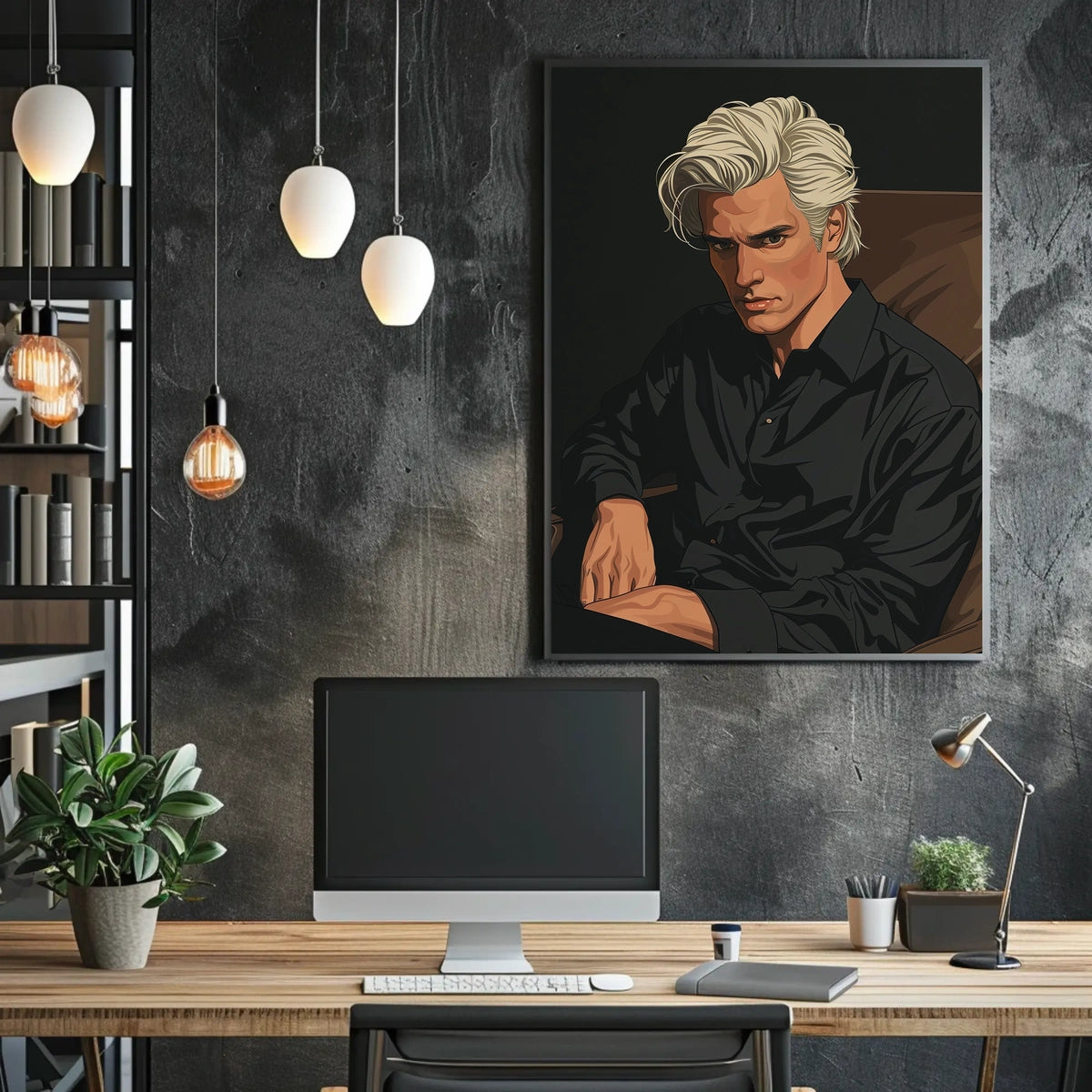 Mysterious Portrait In Black Poster