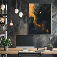 Dragon Confrontation Fantasy Art Poster Print PosterGoat