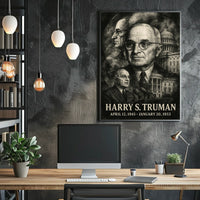 Harry S. Truman 33rd President of the United States Double Exposure Poster