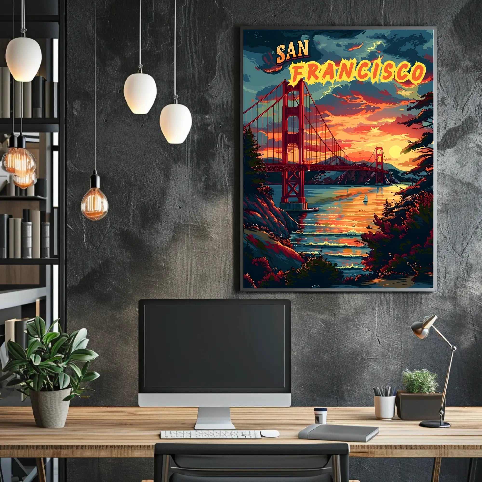 Sunset Over the Golden Gate Poster