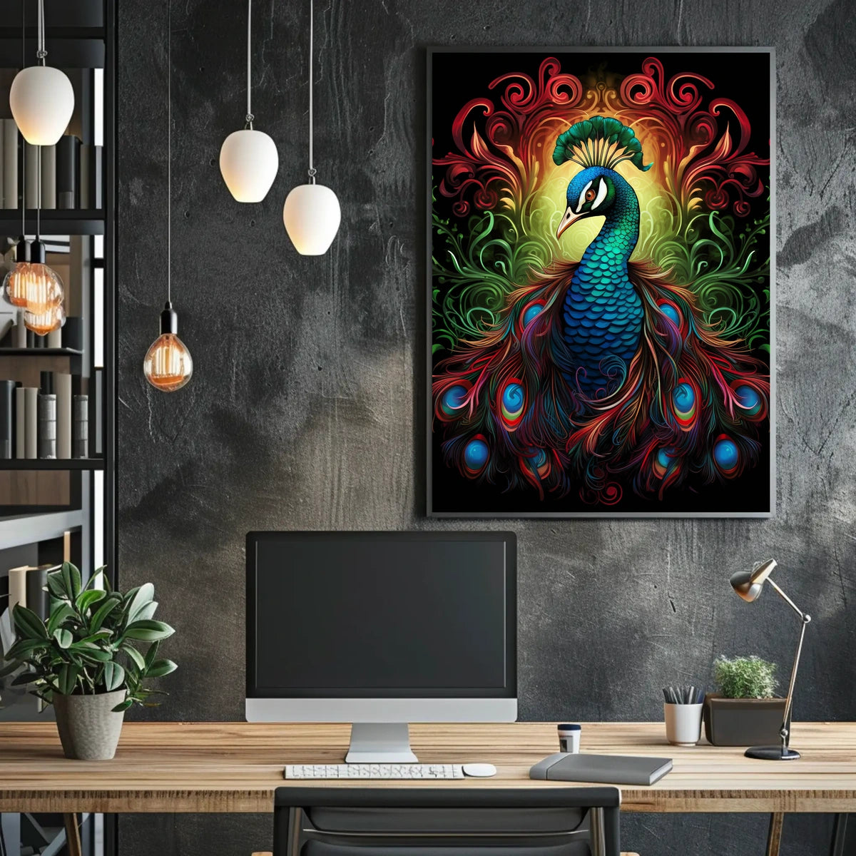 Majestic Peacock Art Poster