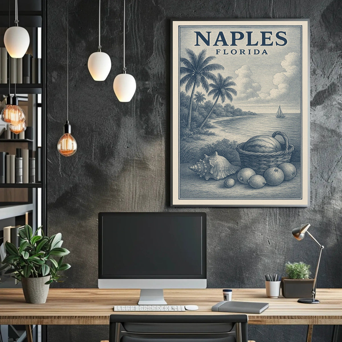 Naples Florida Poster Wall Art Coastal Scenery 18x24