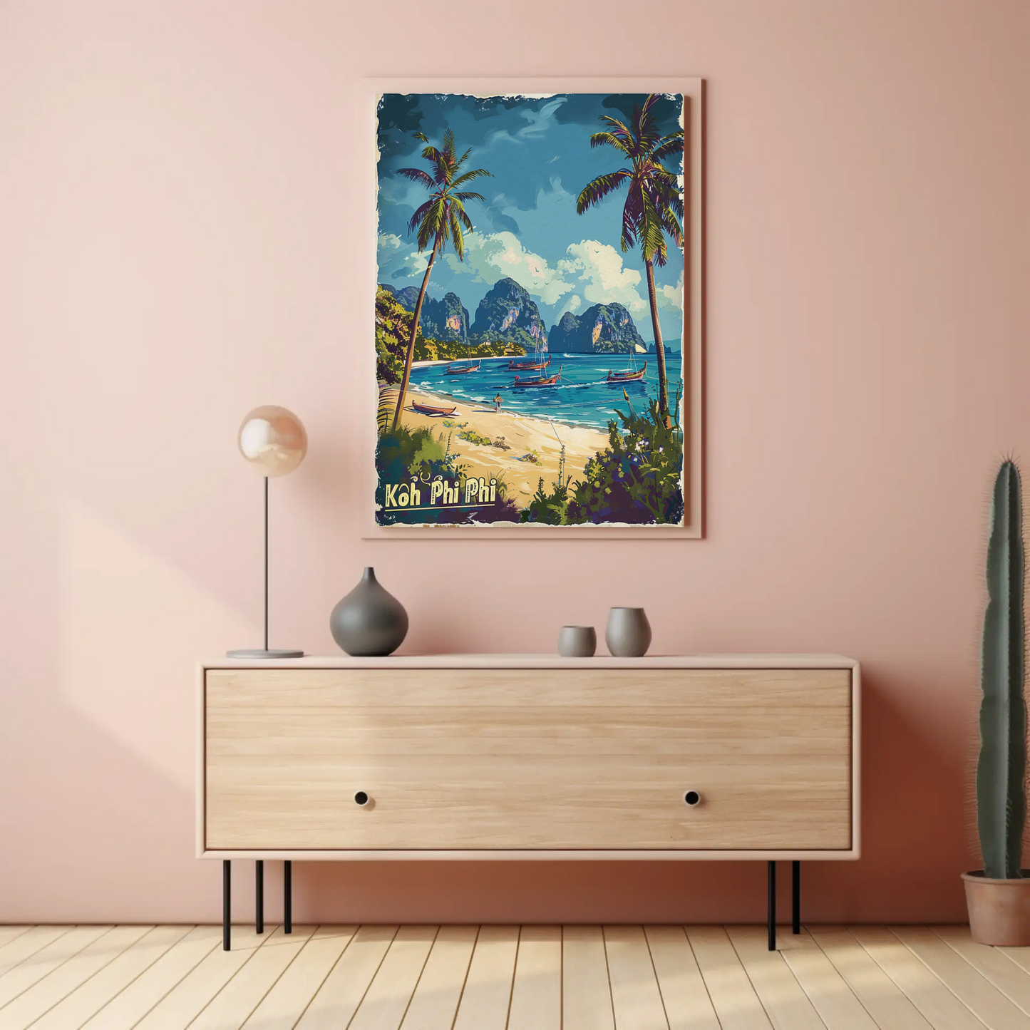 Koh Phi Phi Tropical Beach View Travel Poster