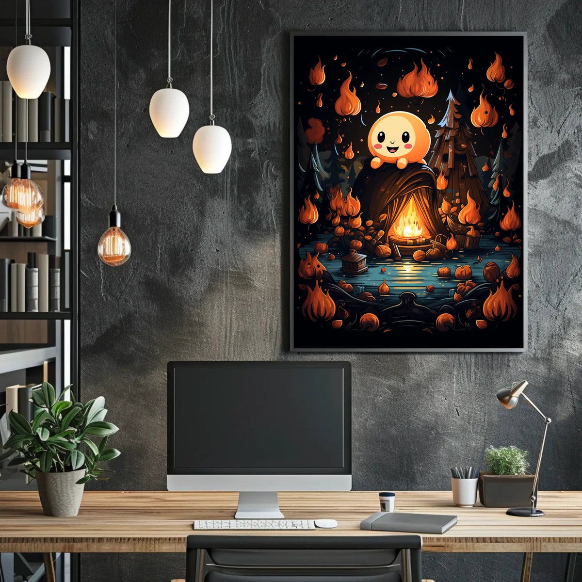 Enchanted Autumn Campfire Poster
