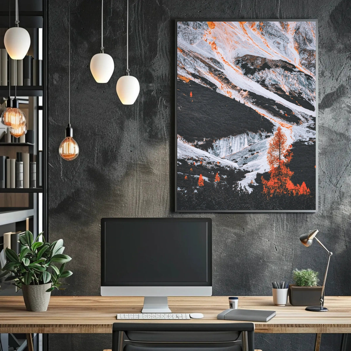 Majestic Surreal Mountain Landscape Art Poster