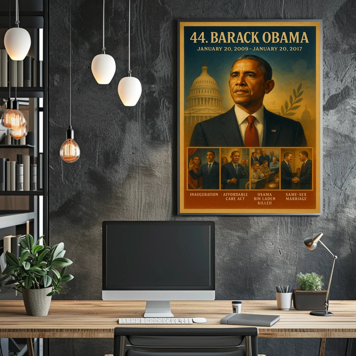 Obama Portrait Political Art Print: Presidential Poster