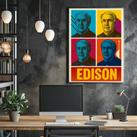 Edison Pop Art Portrait – Historical or Presidential Poster
