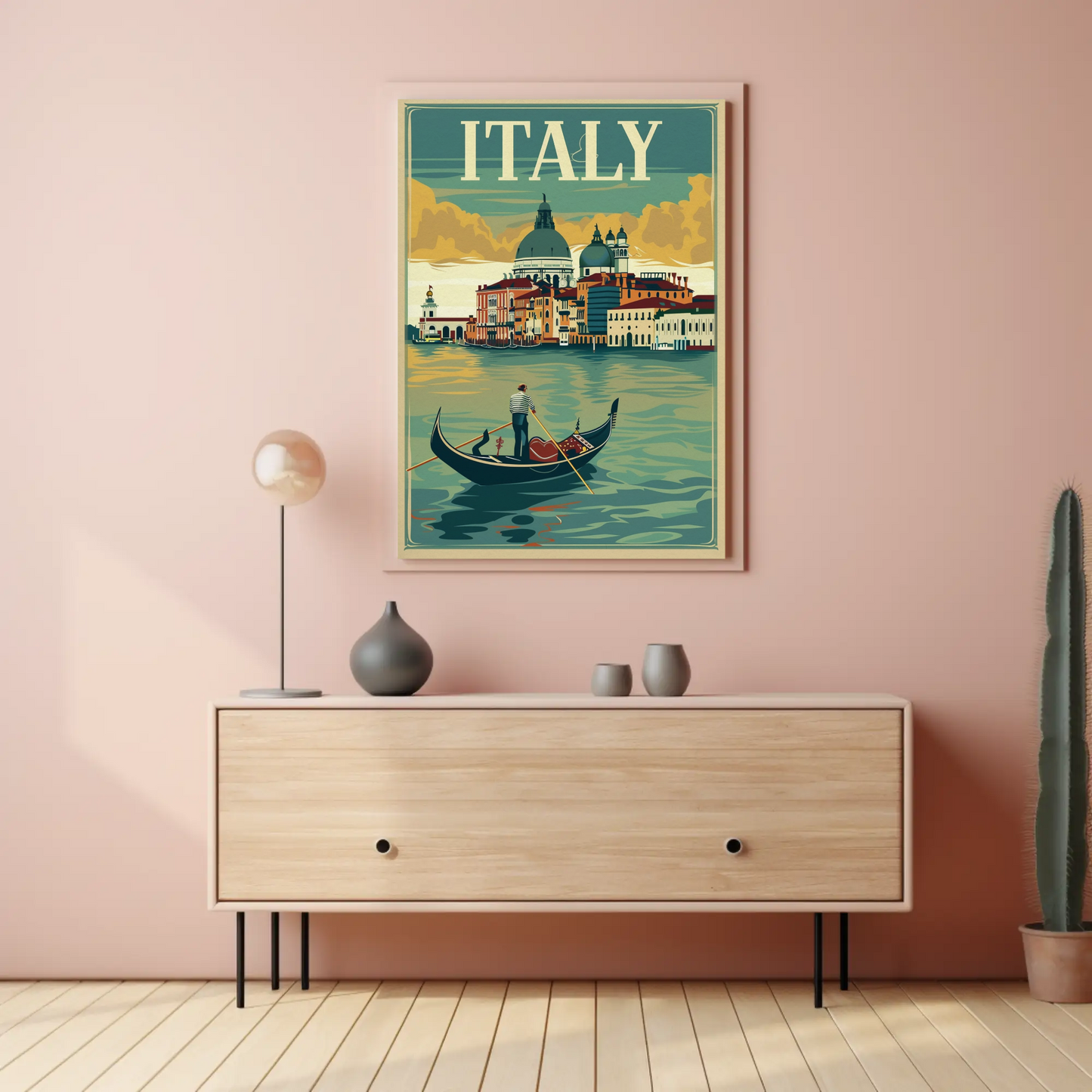 Italy Gondola Venice Grand Canal Travel Poster