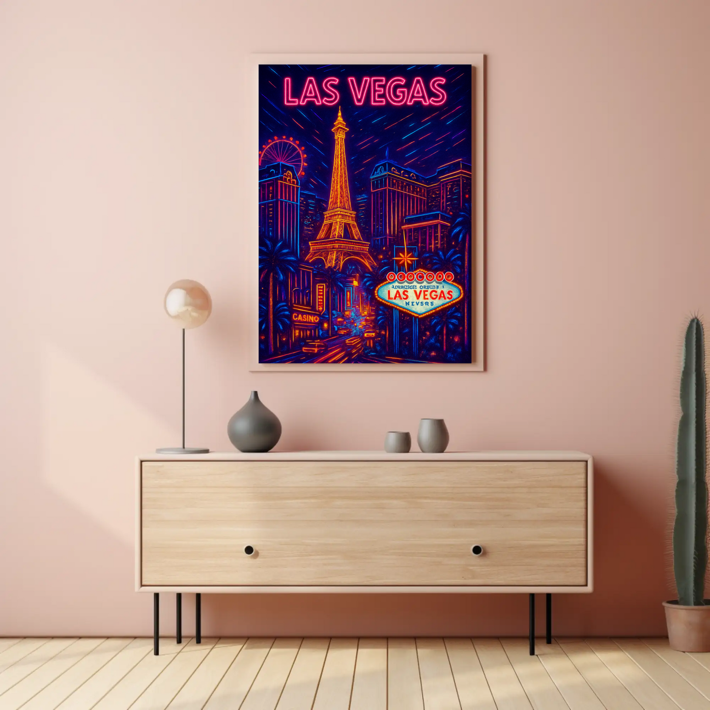 Las Vegas Neon Night Lights Travel Poster