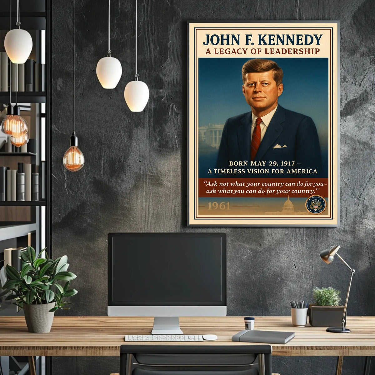 JFK Legacy Vintage Patriotic Poster for Inspiration
