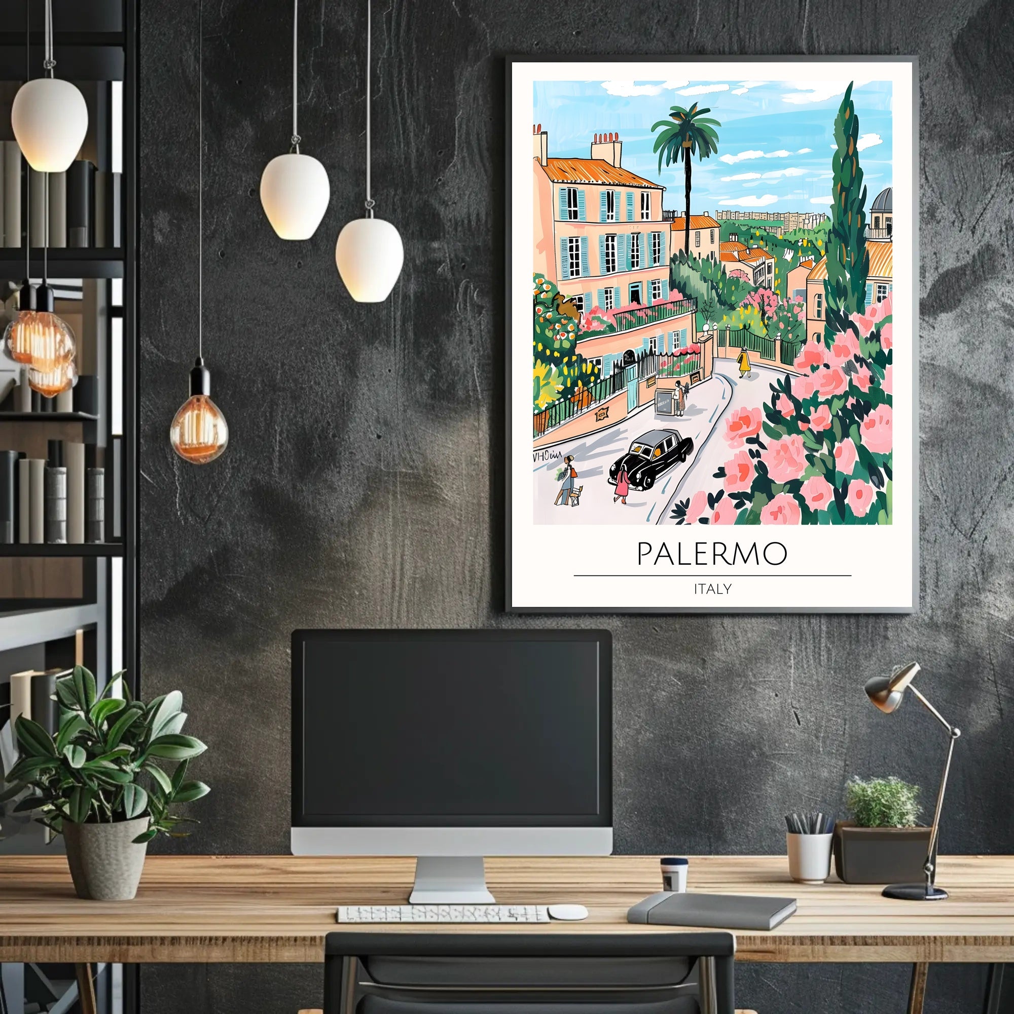 Palermo Illustrated Poster PosterGoat