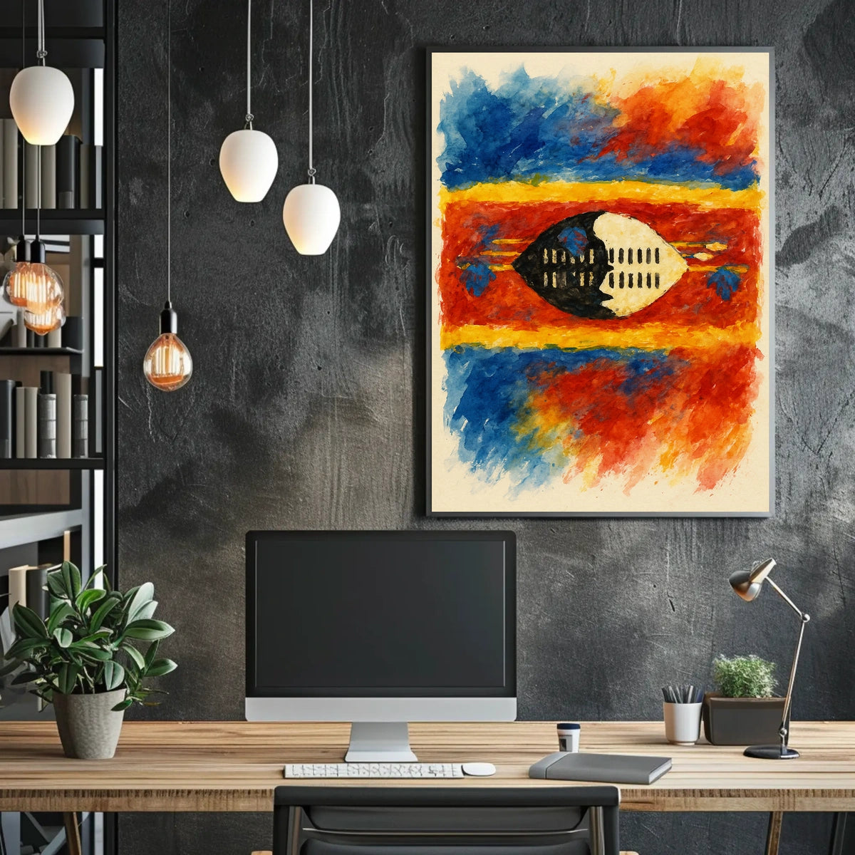 Vibrant Abstract Flag Decor Lovers Poster