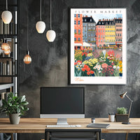 Vibrant Flower Market in Wien Poster PosterGoat