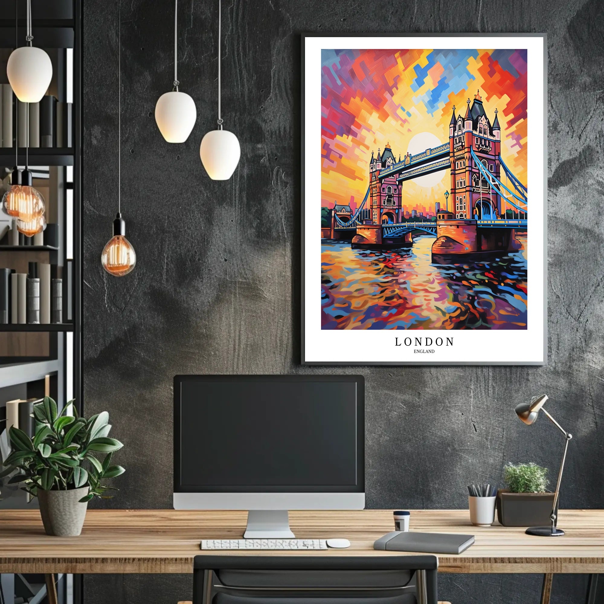 London Bridge in Vibrant Colors Poster PosterGoat