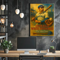 Chicago White Stockings Vintage Baseball Poster Cubs Fans