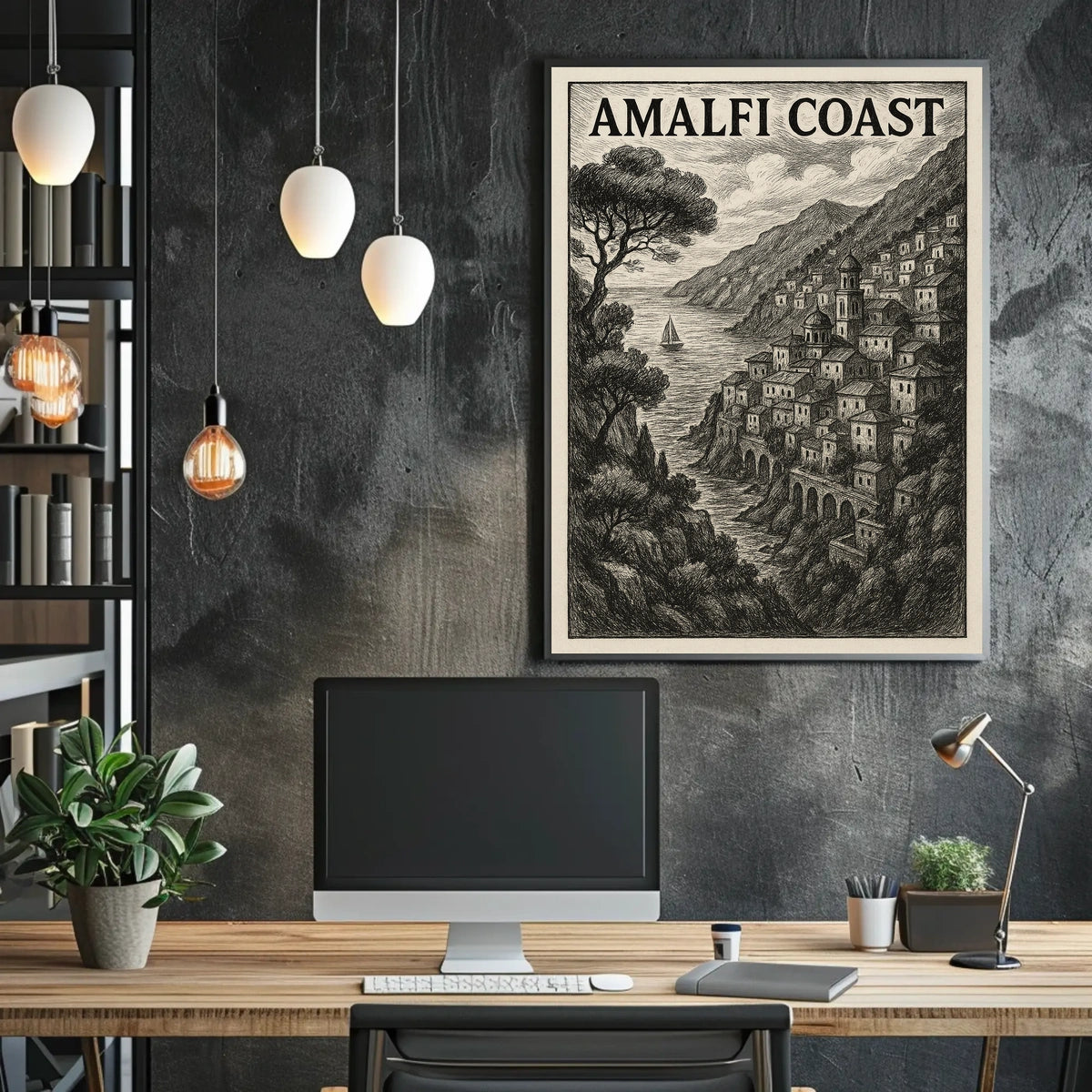 Amalfi Coast Poster Coastal Wall Art Print 18x24 Gallery