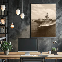 Majestic Aircraft Carrier at Sea Poster