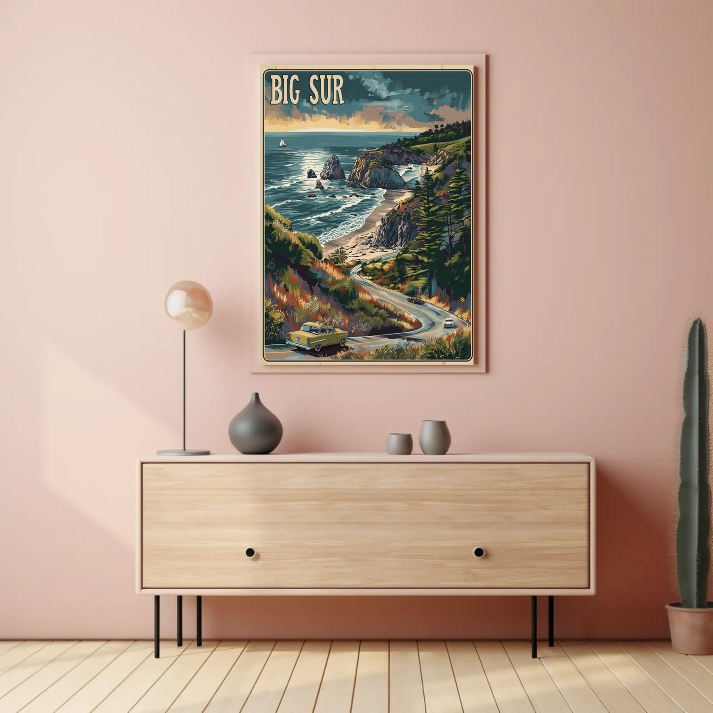 Big Sur Highway Coastal Drive Travel Poster