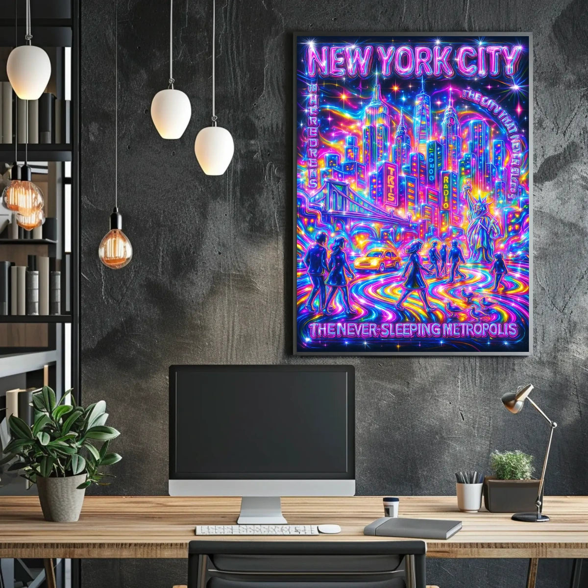 New York City The Never Sleeping Poster Modern Wall Art