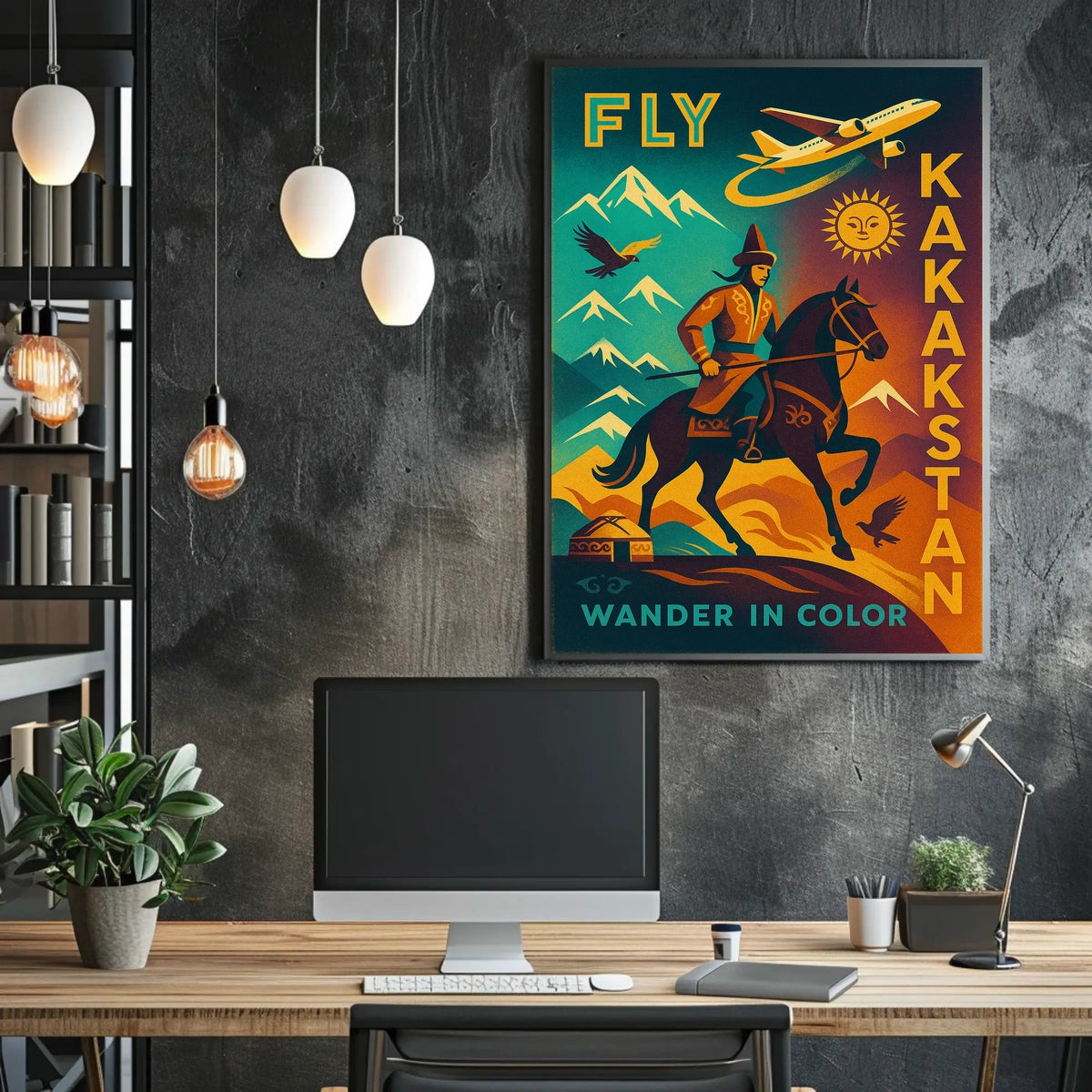 Wander In Color Explore Kazakhstan Poster