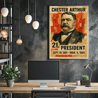 Chester A. Arthur 21st President of the United States Layered paper Collage Poster