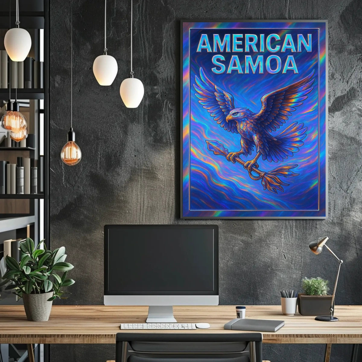 American Samoa Vibrant Eagle Poster