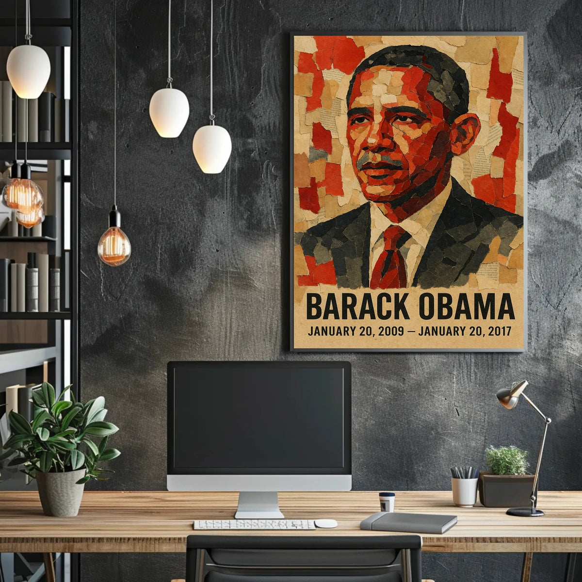 Barack Obama 44th President of the United States Layered paper Collage Poster