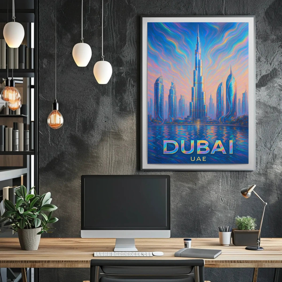 Dubai Skyline Artistic Impression Poster