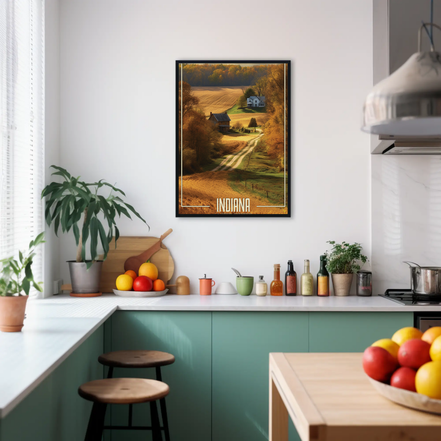 Indiana Farm Vintage Poster