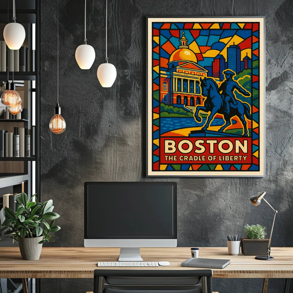 Boston The Cradle Of Liberty Cityscape Poster Wall Art