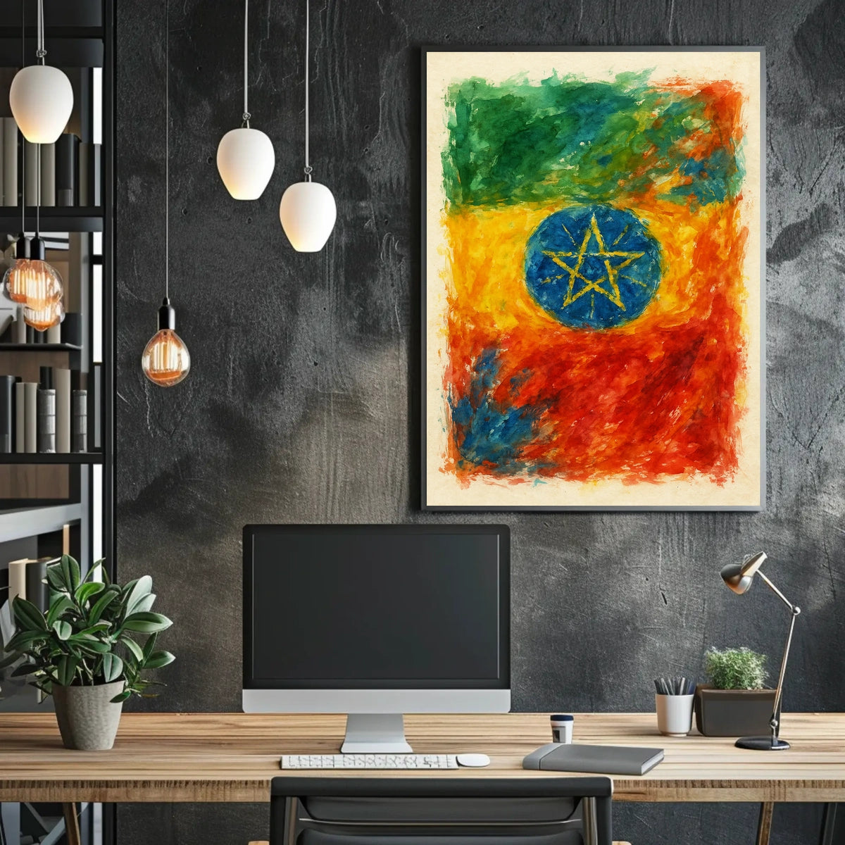 Ethiopian Flag Art Poster