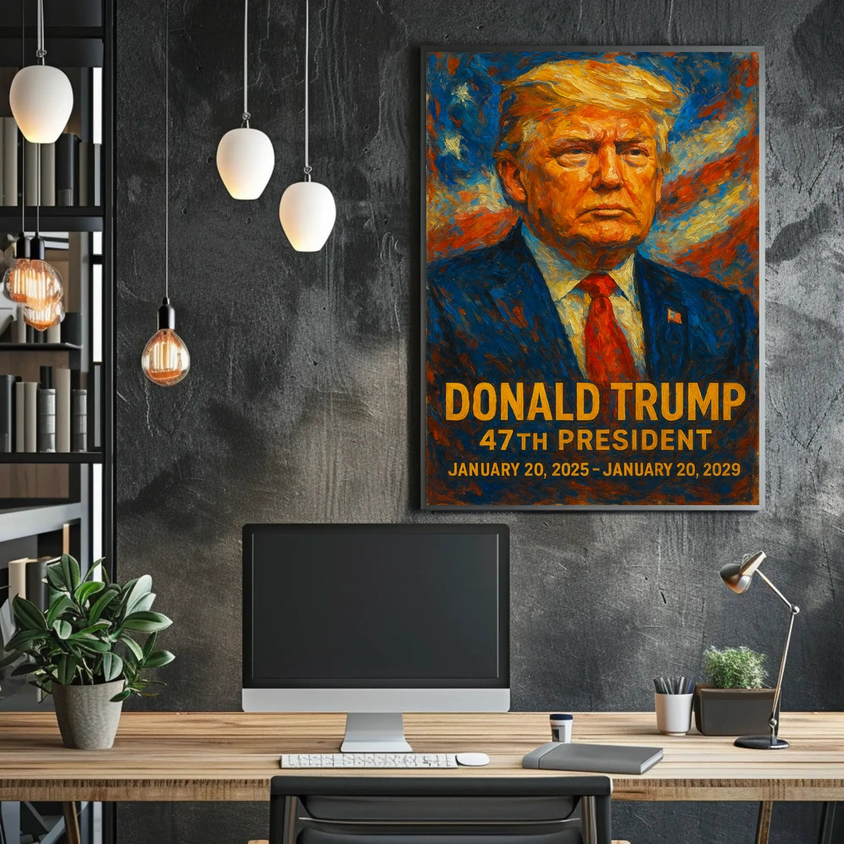 Trump Blaze Determination Expressionism Poster