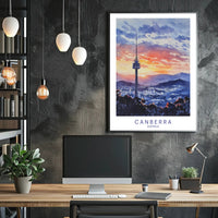 Canberra Sunset Skyline Poster PosterGoat