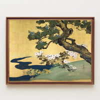 Serene Japanese Landscape Painting in Artistic Poster