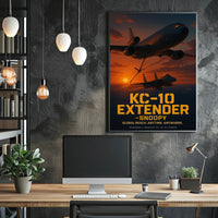 KC-10 Extender Aircraft Sunset Military Recruitment Poster