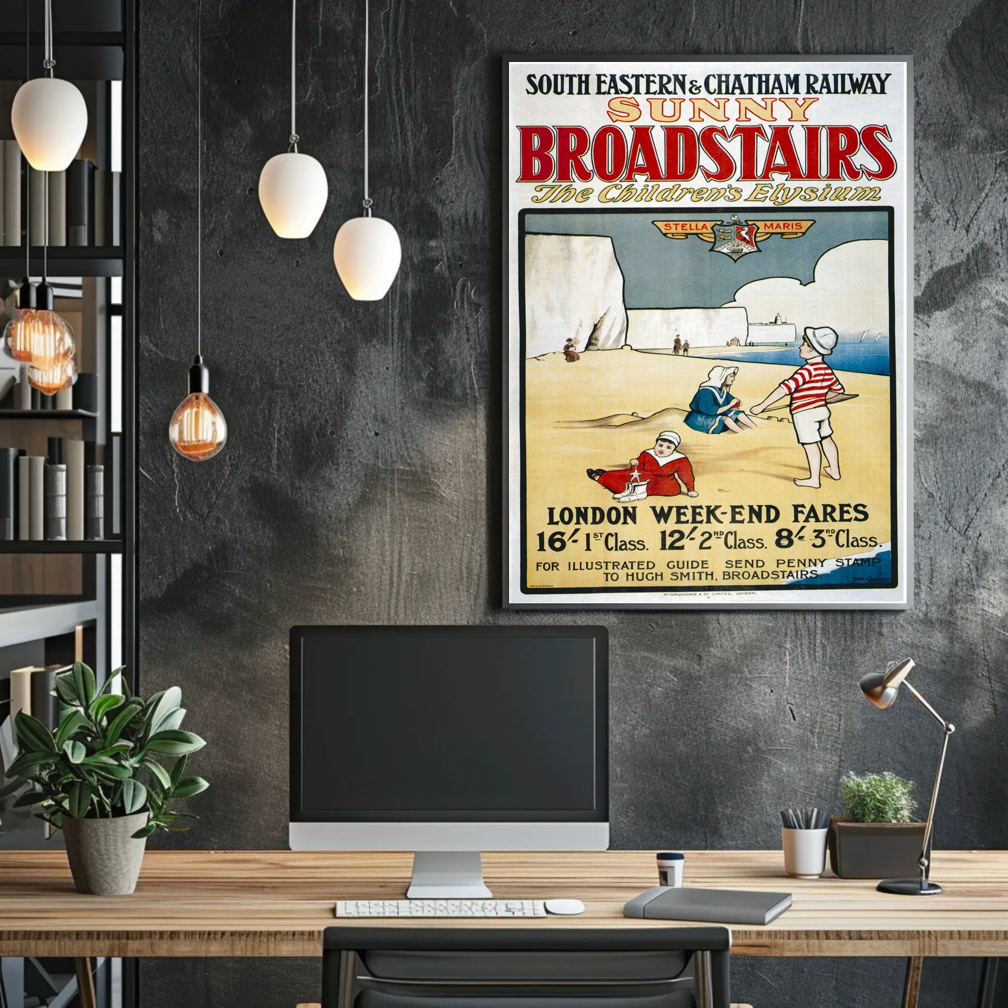 Vintage Broadstairs Seaside Travel Poster for Family Holidays PosterGoat