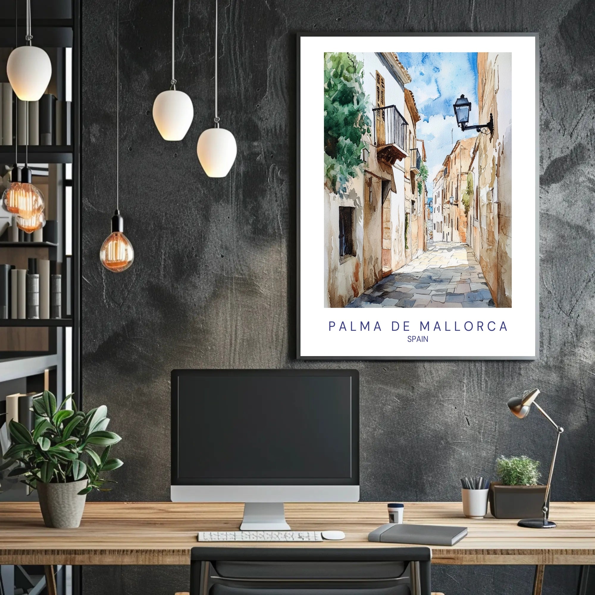 Charming Streets of Palma de Mallorca Poster PosterGoat