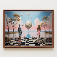 Futuristic Landscape Art Print: Surreal Sci-Fi Poster