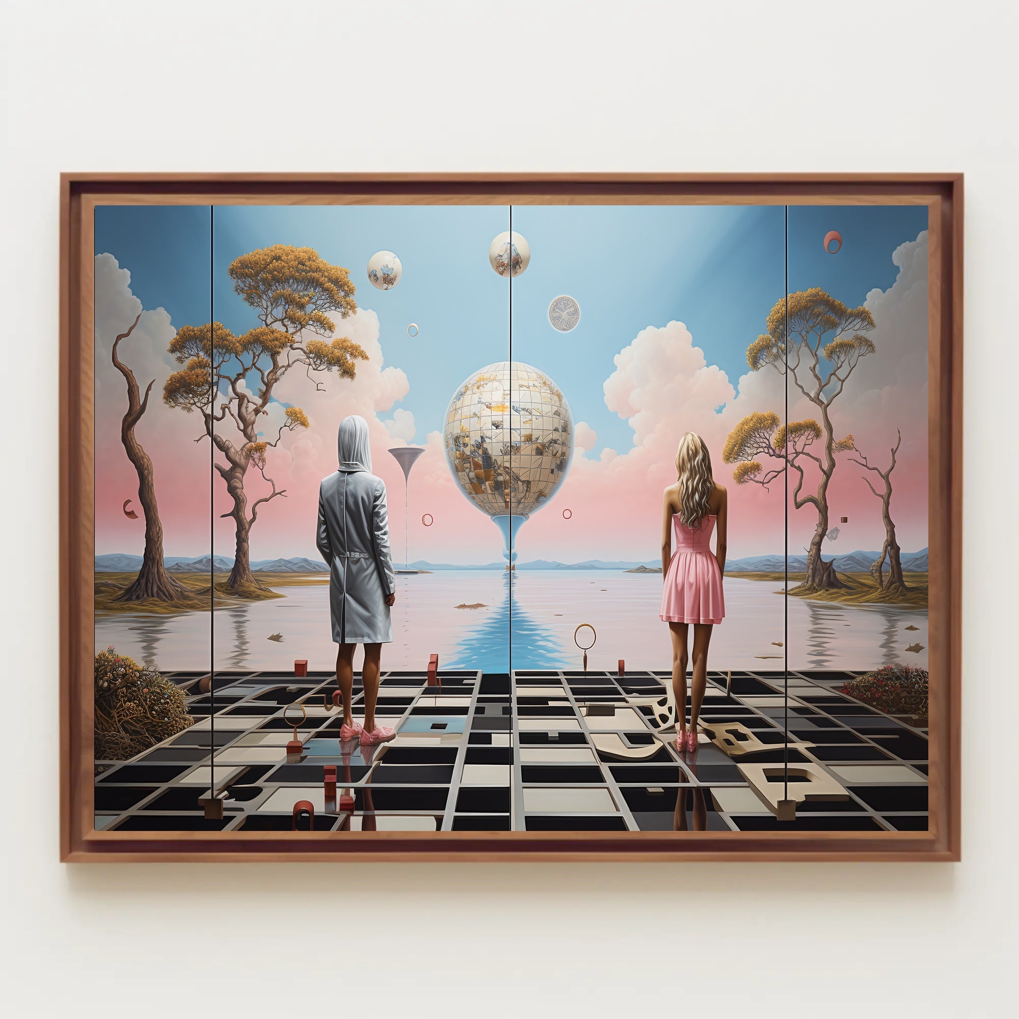 Futuristic Landscape Art Print: Surreal Sci-Fi Poster