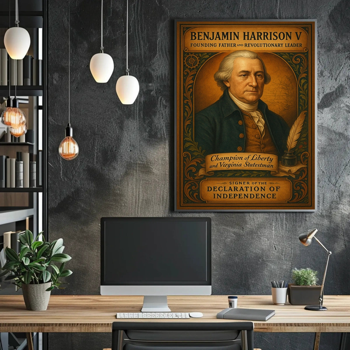 Benjamin Harrison V Founding Father Poster